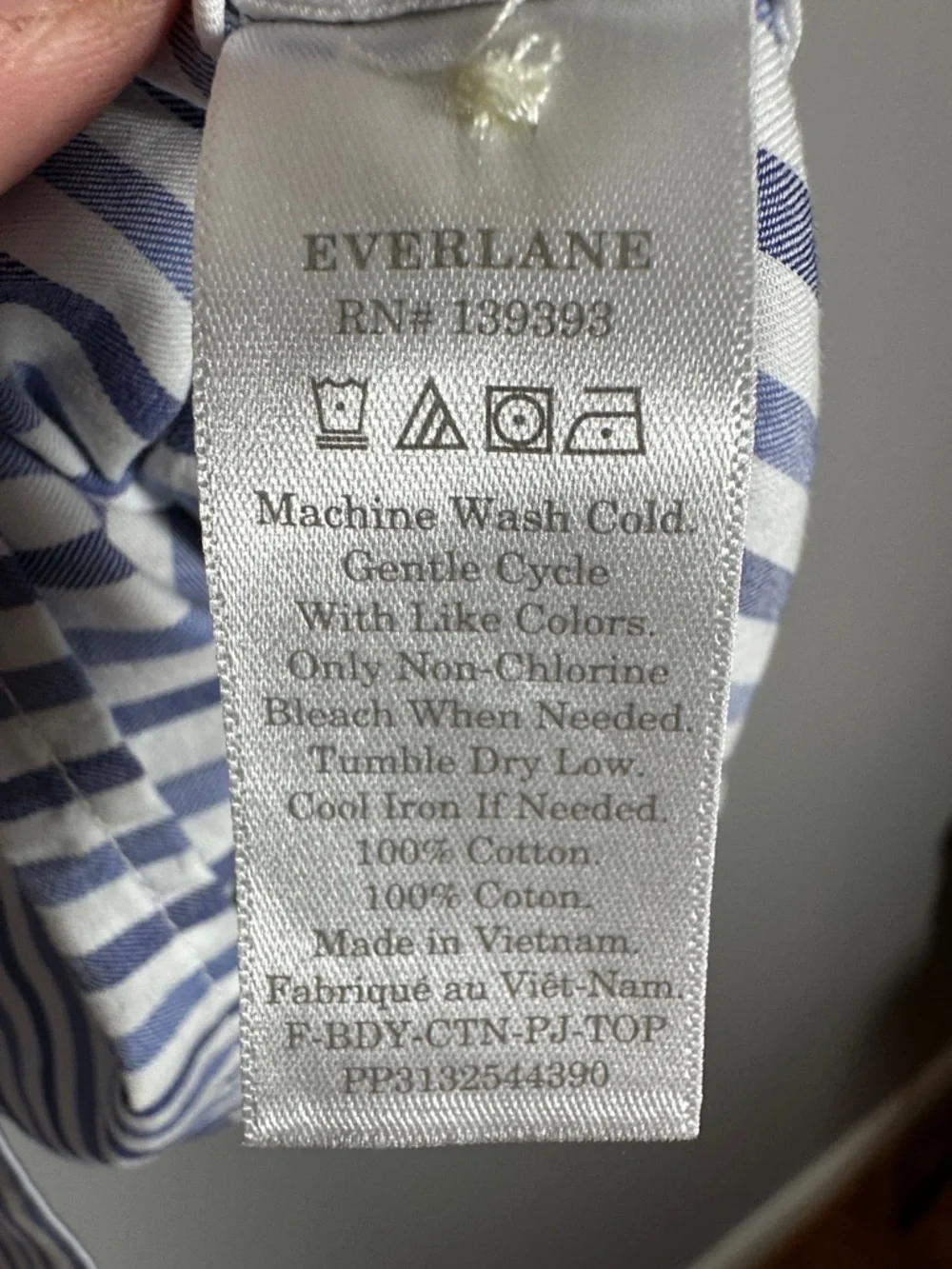 Everlane Cropped Striped Cotton Button Down The Woven PJ Top NWT Small - Picture 7 of 13